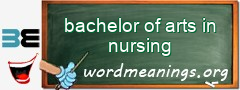 WordMeaning blackboard for bachelor of arts in nursing